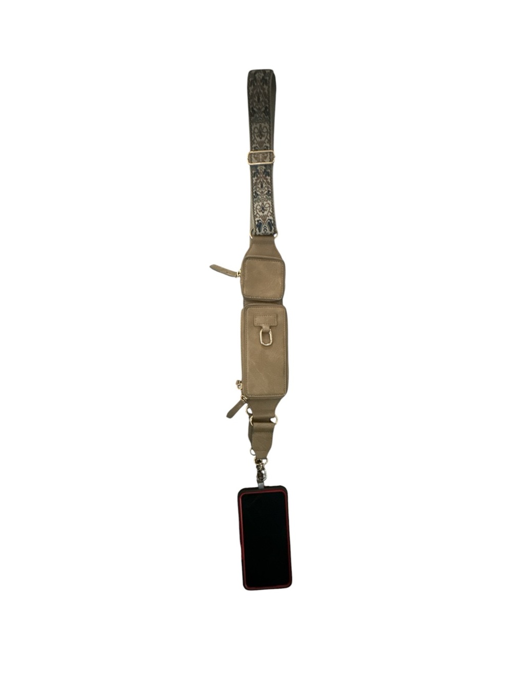 Phone Crossbody Strap Bag - Brown